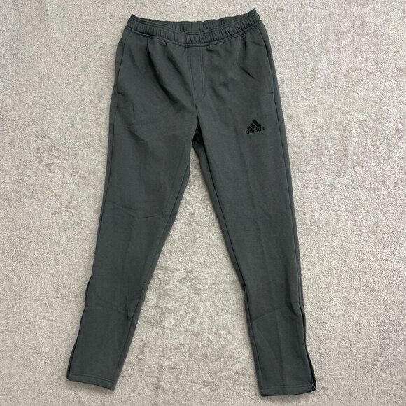 NEW Adidas Mens Tapered Fit Grey Jogger Sweatpants M Polyester Ankle Zip - Picture 2 of 8
